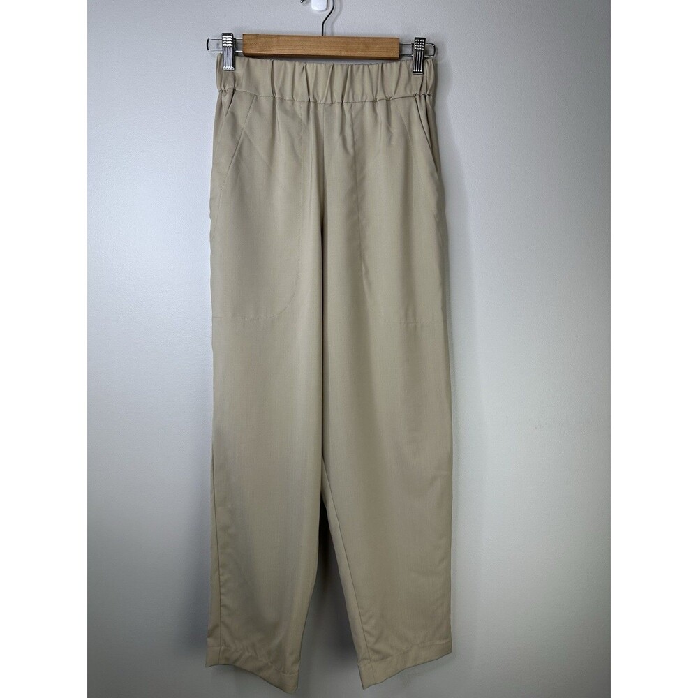 Barena Venezia Trousers Size 38 Virgin Wool Tan Elastic Waist Pants Luxe Preppy